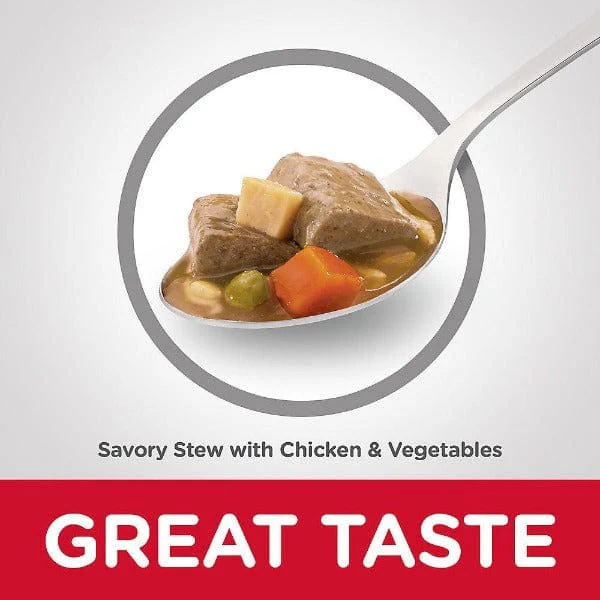 Science Diet Savory Stew with Chicken & Vegetables Adult 7+ Canned Dog Food, 12.8oz - Image 2