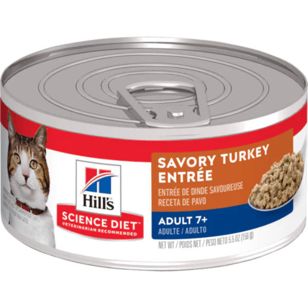 Science Diet Savory Turkey Entree Adult 7+ Canned Cat Food, 5.5oz