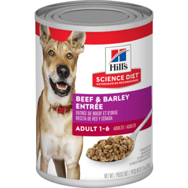 Science Diet Beef & Barley Entree Adult Canned Dog Food, 13oz