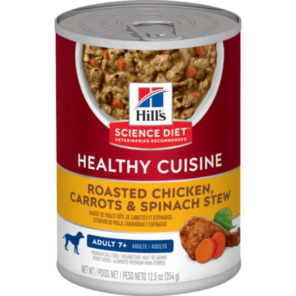 Science Diet Healthy Cuisine Roasted Chicken, Carrots & Spinach Stew Adult 7+ Canned Dog Food, 12.5oz