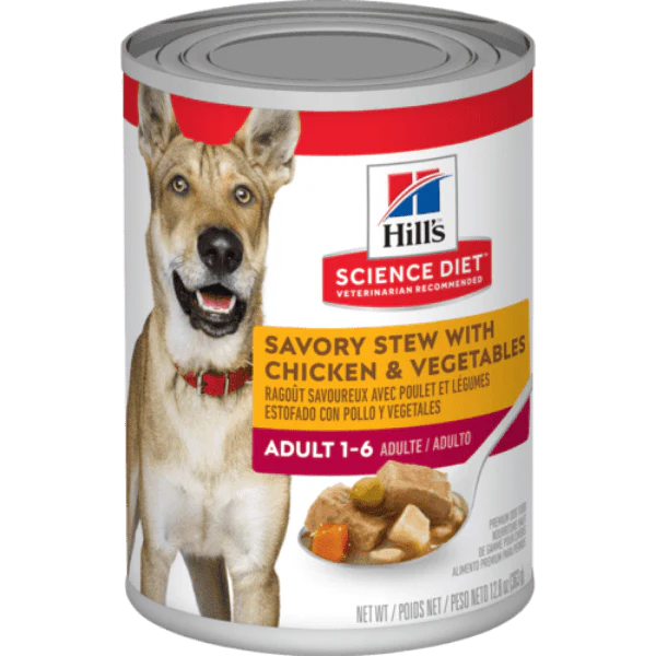 Science Diet Savory Stew with Chicken & Vegetables Adult Canned Dog Food, 12.8oz