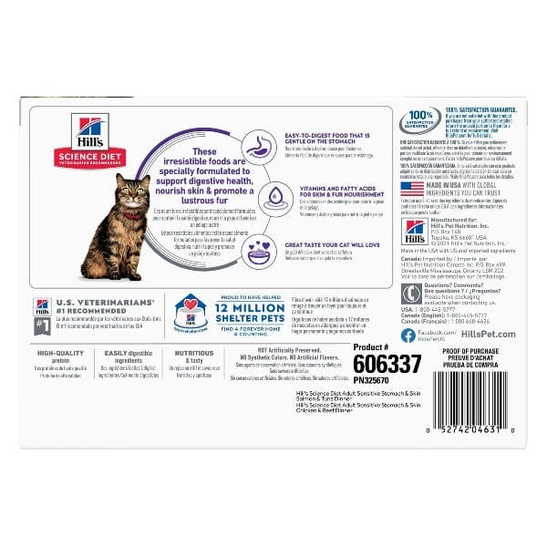 Science Diet Adult Sensitive Stomach & Skin Cat Food Pouch Variety Pack - Image 5