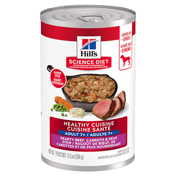 Science Diet Healthy Cuisine Braised Beef, Carrots & Peas Stew Adult 7+ Canned Dog Food, 12.5oz - Image 5