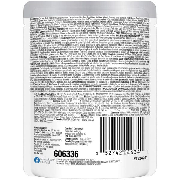 Science Diet Sensitive Stomach & Skin Salmon & Tuna Pouch Cat Food - Image 4