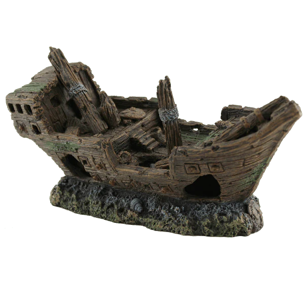 Fish Gear Shipwreck Aquarium Ornament