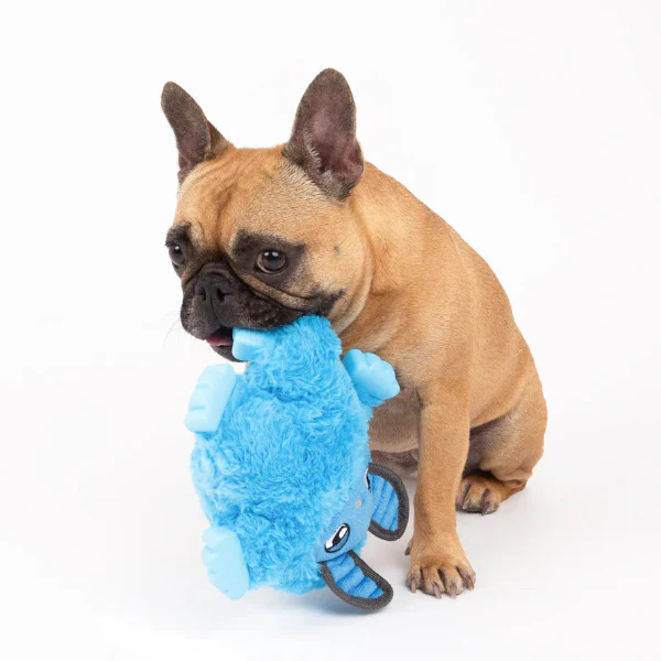 Silver Paw Fubeez Rubber Feet Blue Troll Dog Toy - Image 3