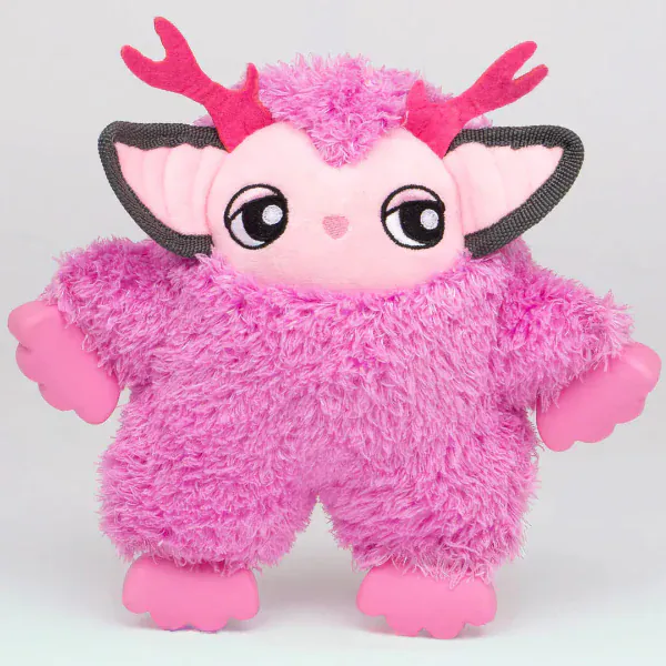 Silver Paw Fubeez Rubber Feet Pink Troll Dog Toy