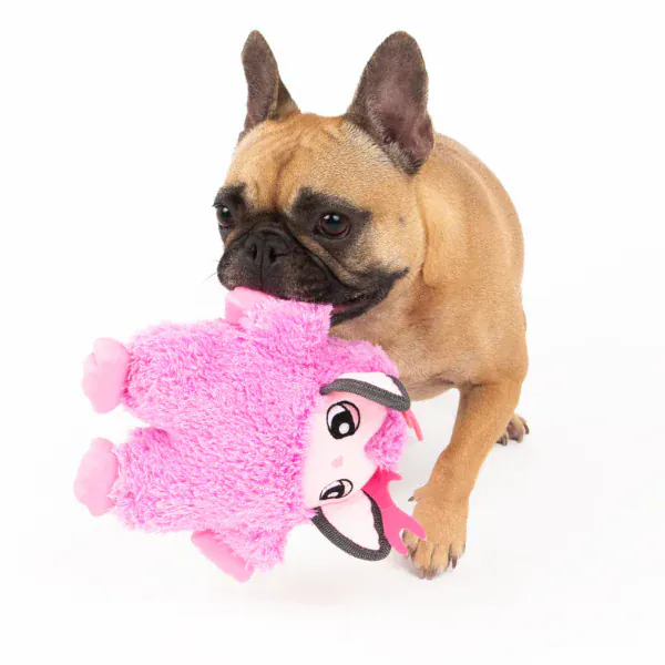 Silver Paw Fubeez Rubber Feet Pink Troll Dog Toy - Image 4