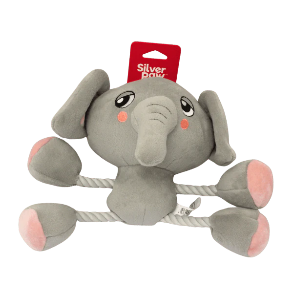 Silver Paw Ropez Jungle Elephant Dog Toy