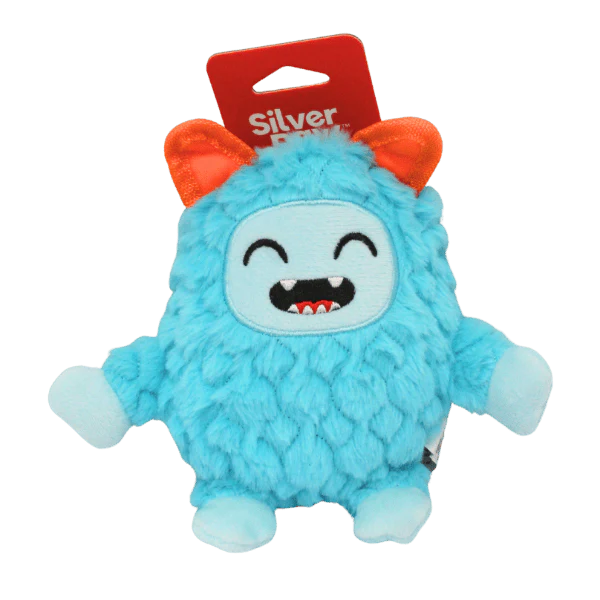Silver Paw Seemz Heavy-Duty Blue Monster Dog Toy