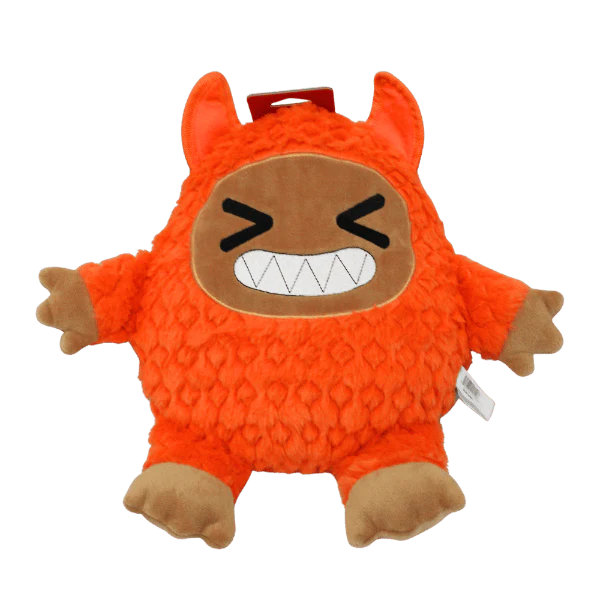 Silver Paw Seemz Heavy-Duty Orange Monster Dog Toy