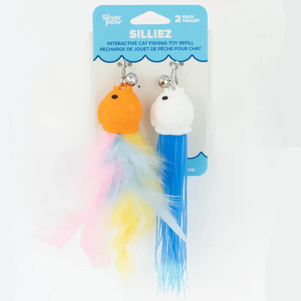 Silver Paw Silliez Silicone White & Orange Fish Refill Cat Toy 2-Pack