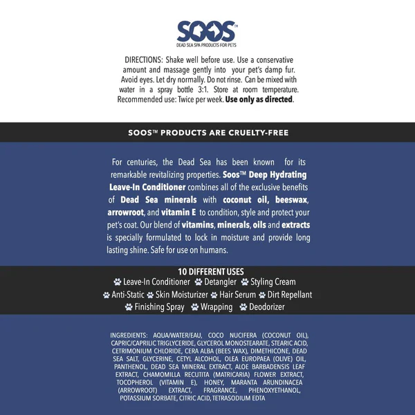 Soos Pets Deep Hydrating Leave-In Pet Conditioner - Image 4