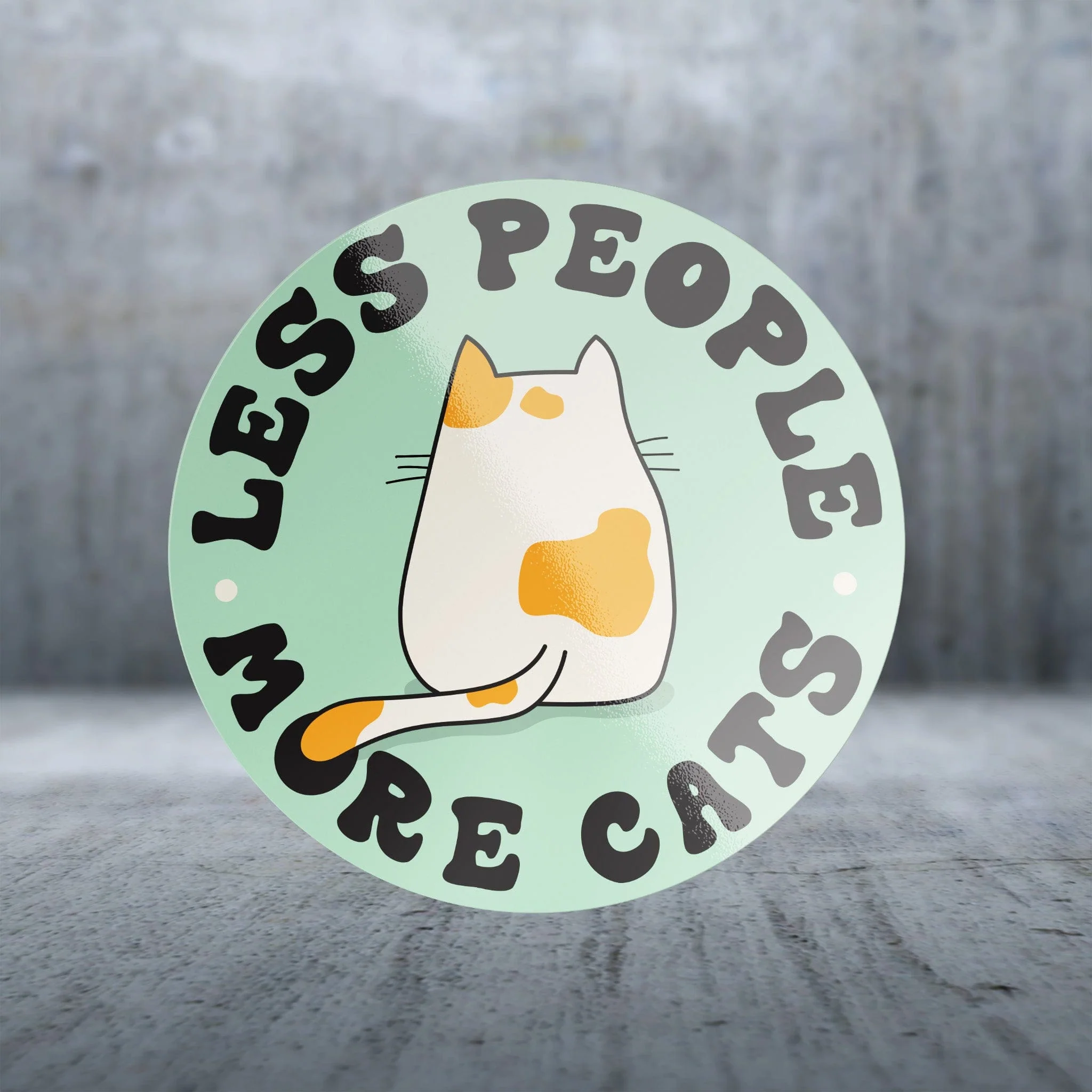 Sticker Pack Cat Sayings - Less People More Cats; Large Sticker - Image 2