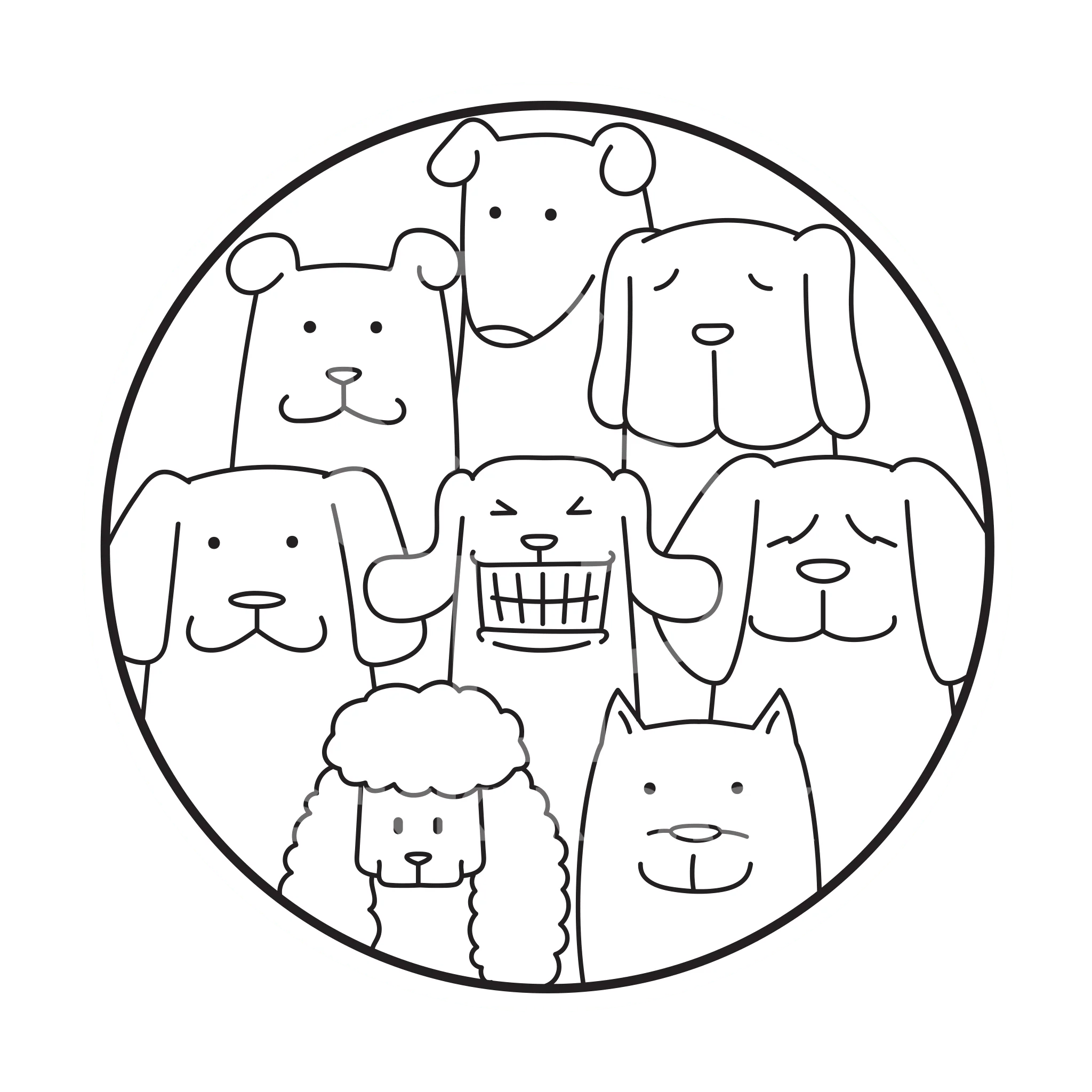 Sticker Pack Dog Family; Large Sticker