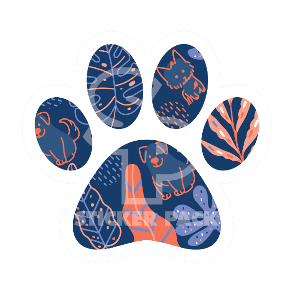 Sticker Pack Dog Paw - Pet Plants; Large Sticker