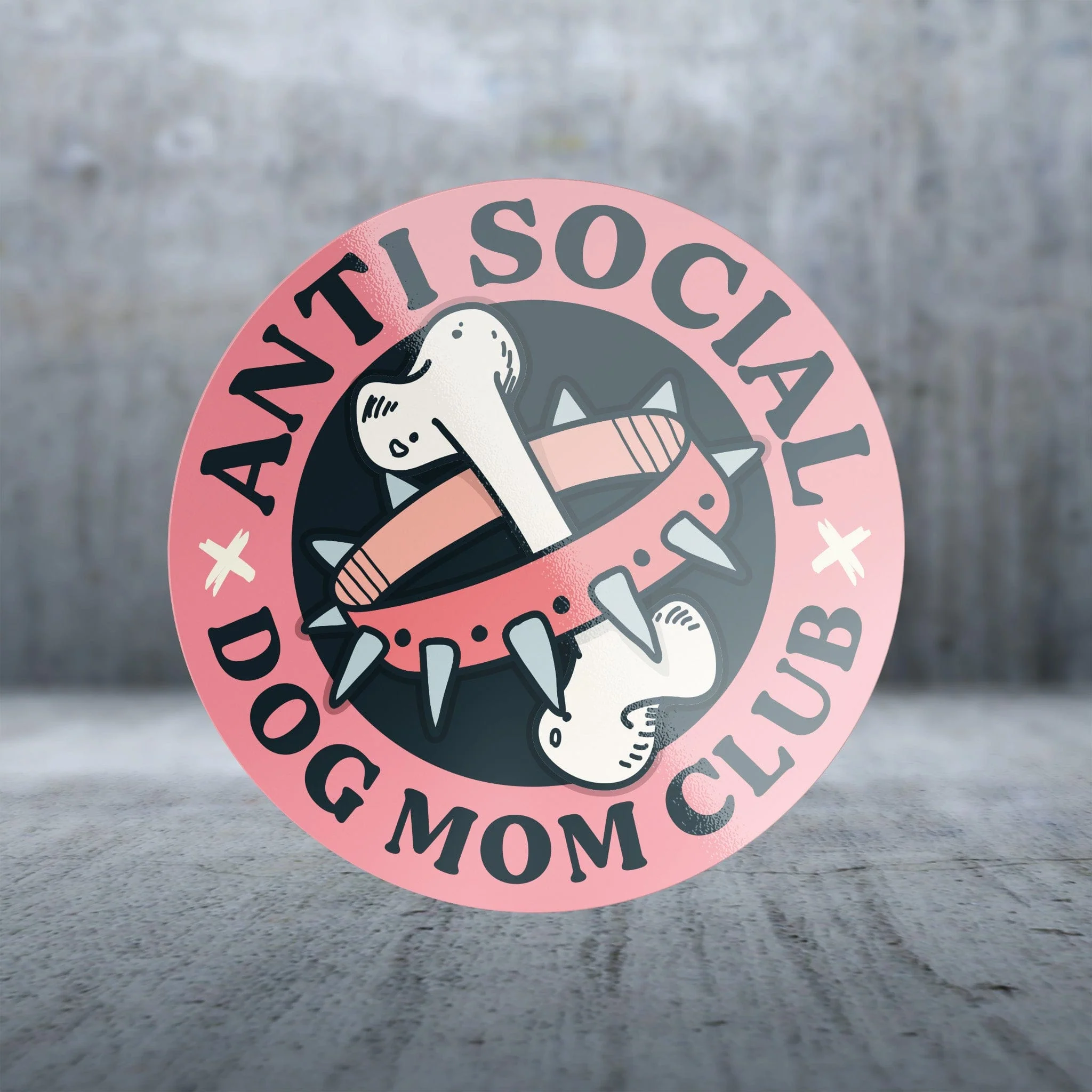 Sticker Pack Dog Sayings - Anti Social Dog Mom Club; Small Sticker - Image 2