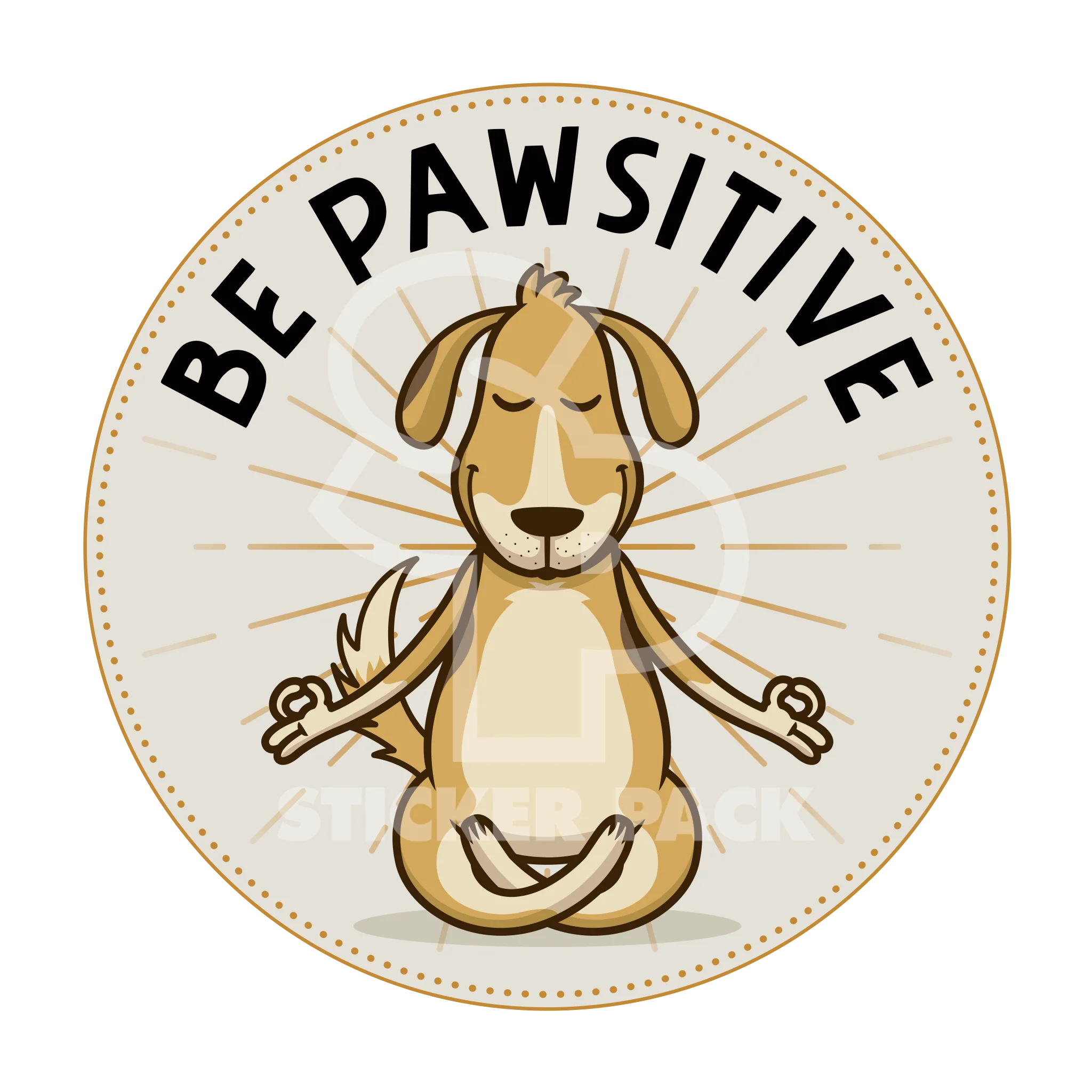 Sticker Pack Dog Sayings - Be Positive; Large Sticker