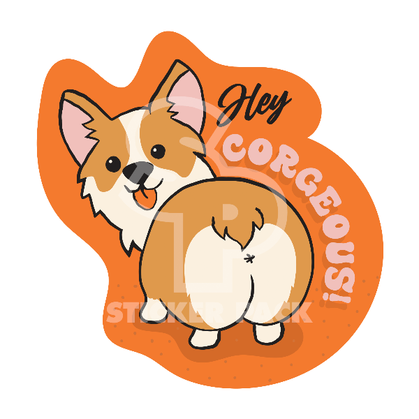 Sticker Pack Dog Sayings - Hello Corgeous; Large Sticker