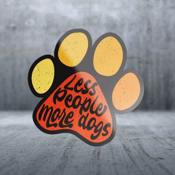 Sticker Pack Dog Sayings - Less People More Dogs Paw; Small Sticker - Image 2