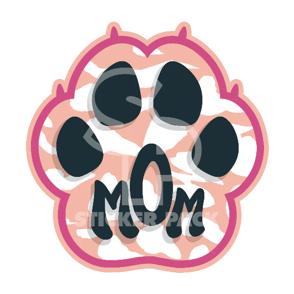 Sticker Pack Dog Sayings - Pink Paw Mom; Small Sticker