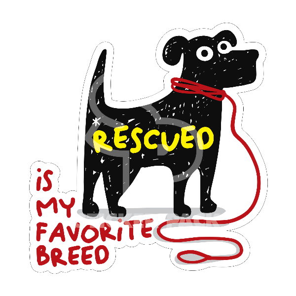 Sticker Pack Dog Sayings - Rescued is my Favorite Breed; Small Sticker