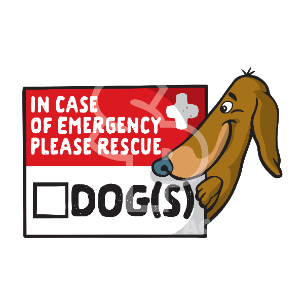Sticker Pack Emergency Dog Rescue; Large Sticker