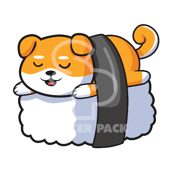 Sticker Pack Fun Sushi Dog; Large Sticker