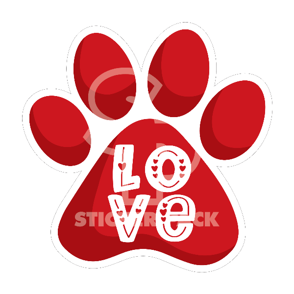 Sticker Pack Love Paw; Large Sticker