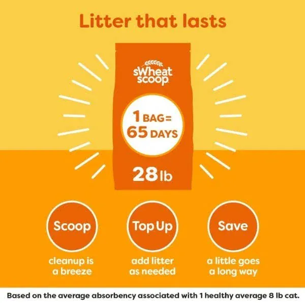 sWheat Scoop Easy Maintenance Clumping Cat Litter, 28lb - Image 7