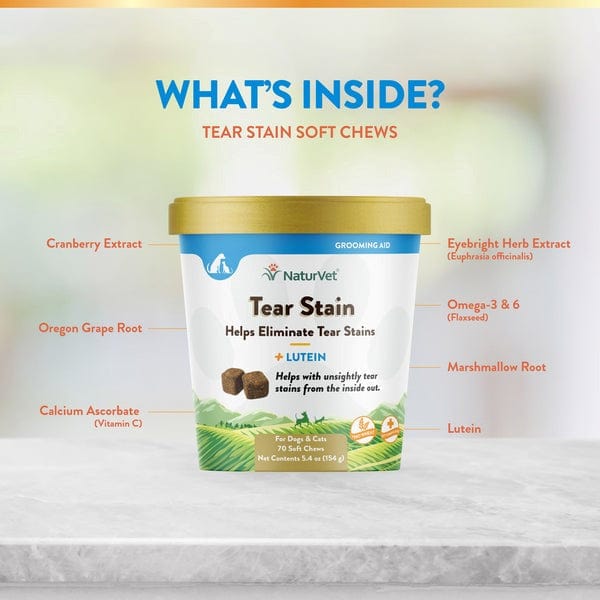 NaturVet Tear Stain Supplement with Lutein Soft Chews For Dogs & Cats - Image 4