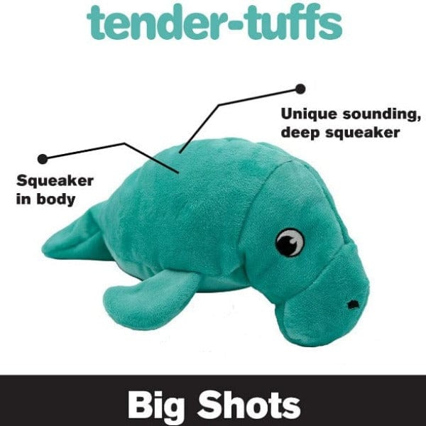 tender-tuffs Big Shots Manatee Plush Dog Toy - Image 3