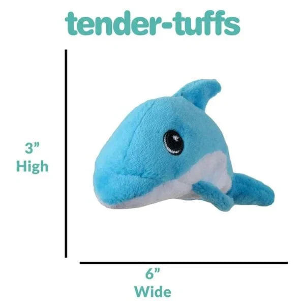 tender-tuffs Tiny Dolphin Plush Dog Toy - Image 5