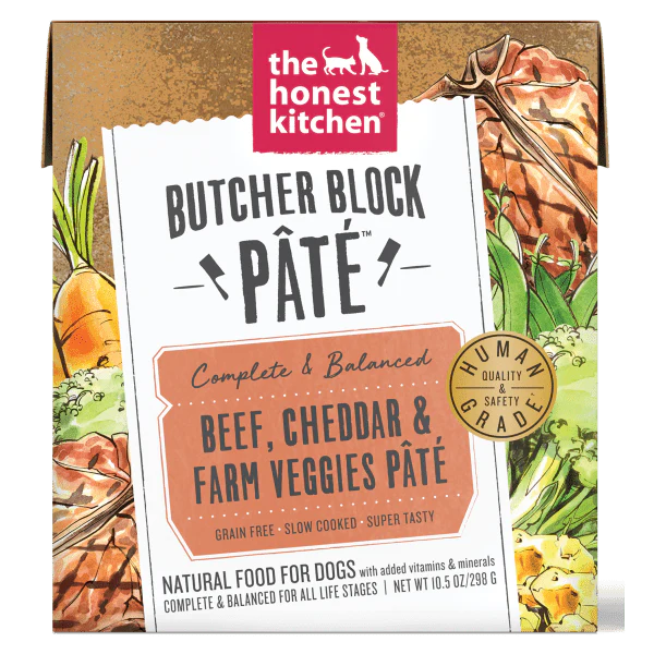 The Honest Kitchen Butcher Block Pate | Beef, Cheddar & Farm Veggies Wet Dog Food