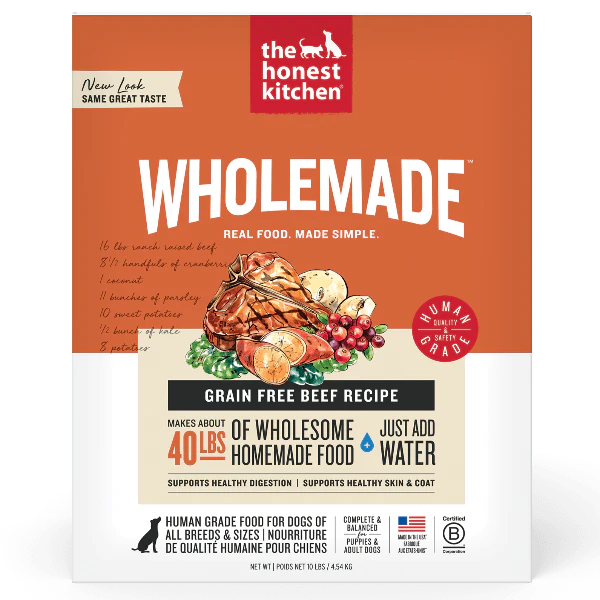 The Honest Kitchen WholeMade | Grain Free Beef Recipe Dehydrated Dog Food, 10lb (SPECIAL ORDER ITEM)