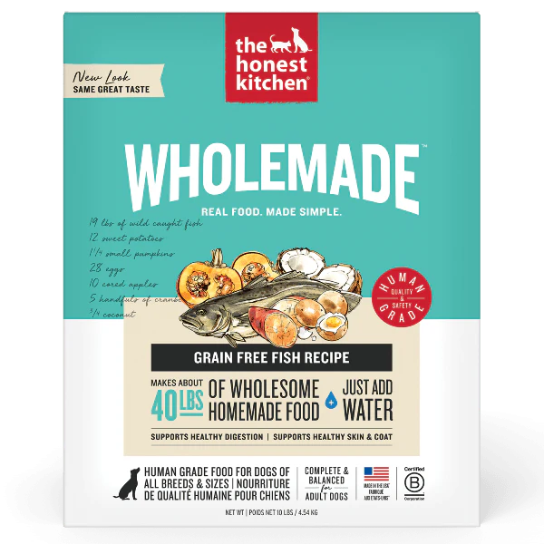 The Honest Kitchen WholeMade | Grain Free Fish Recipe Dehydrated Dog Food, 10lb (SPECIAL ORDER ITEM)
