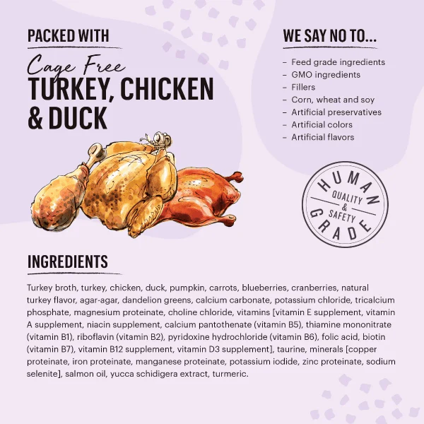 The Honest Kitchen Minced Grain Free Turkey, Chicken & Duck Recipe Wet Cat Food; Case of 12 (SPECIAL ORDER ITEM) - Image 4