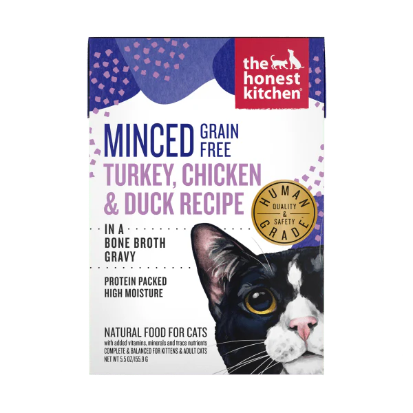 The Honest Kitchen Minced Grain Free Turkey, Chicken & Duck Recipe Wet Cat Food; Case of 12 (SPECIAL ORDER ITEM) - Image 8