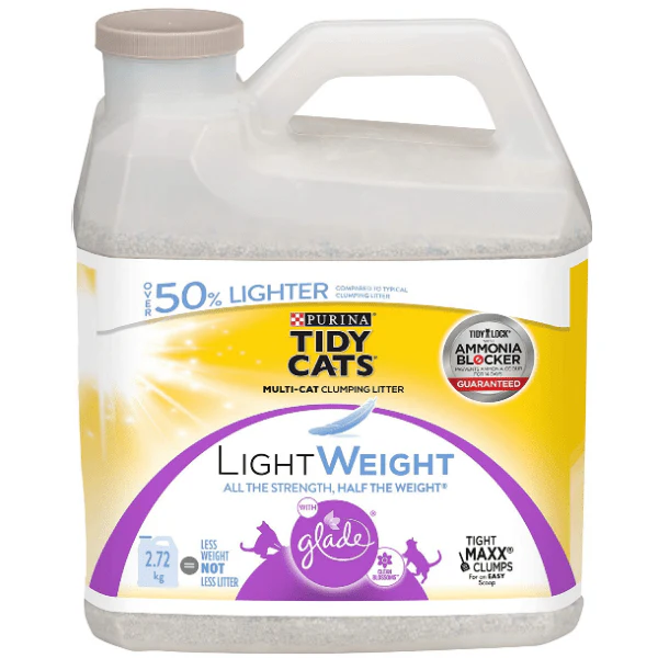 Tidy Cats LightWeight with Glade Clean Blossoms Clumping Cat Litter, 2.72kg