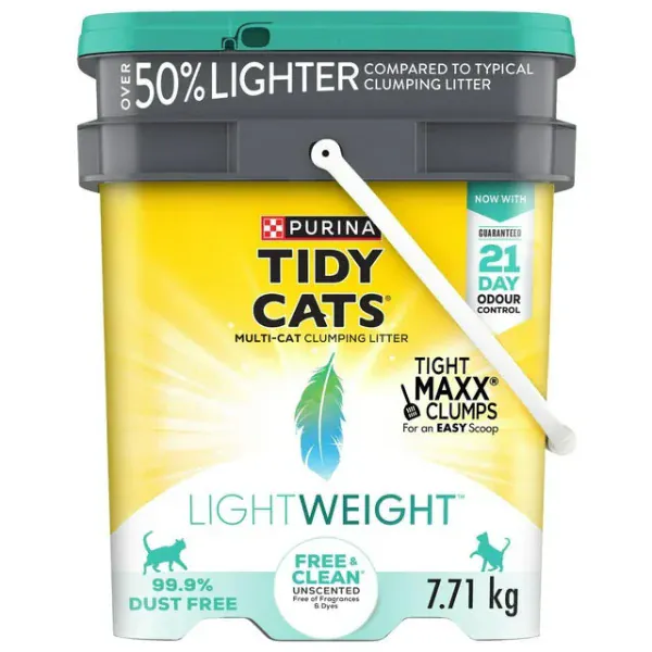 Tidy Cats LightWeight Free & Clean Unscented Multi-Cat Clumping Cat Litter, 7.71kg