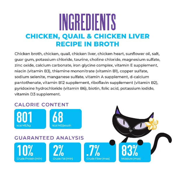 Tiki Cat After Dark | Shreds Chicken, Quail & Chicken Liver Recipe Canned Cat Food, 3oz - Image 4
