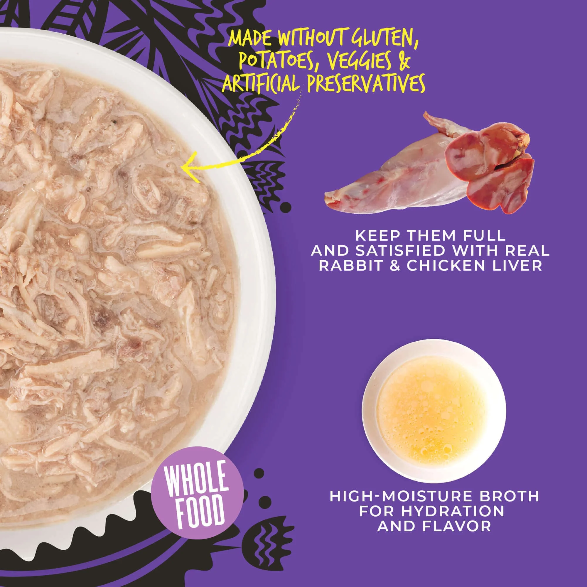 Tiki Cat After Dark | Shreds Rabbit & Chicken Liver Recipe Canned Cat Food, 3oz - Image 3
