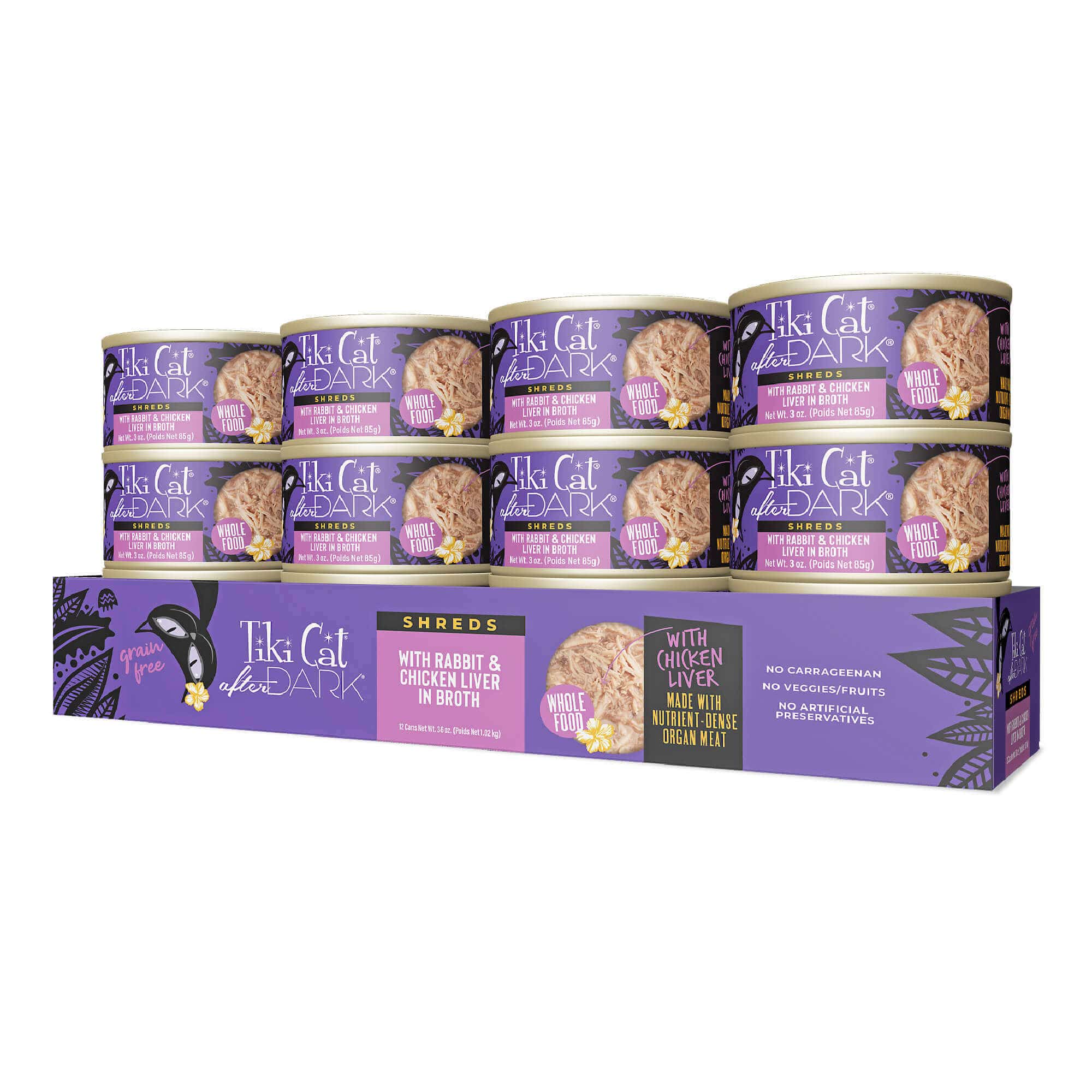 Tiki Cat After Dark | Shreds Rabbit & Chicken Liver Recipe Canned Cat Food, 3oz - Image 7