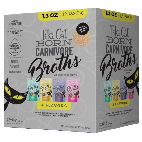 Tiki Cat Born Carnivore | Broths Variety Pack Cat Food Topper
