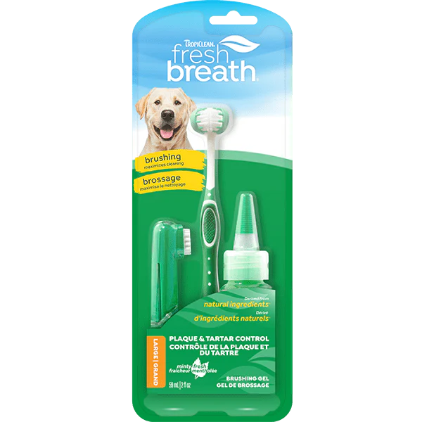 Tropiclean Fresh Breath Oral Care Kit For Dogs; Large Dogs