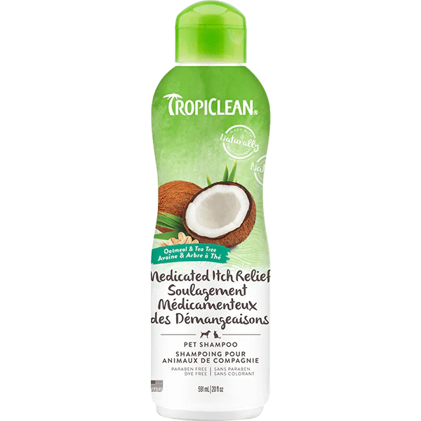 Tropiclean Medicated Itch Relief Oatmeal & Tea Tree Pet Shampoo