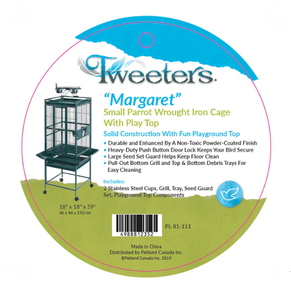Tweeters "Margaret" Small Parrot Cage with Playtop - Image 2