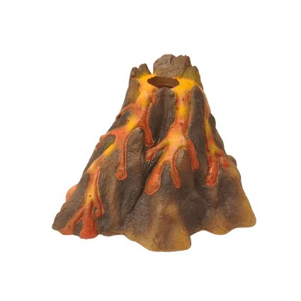 Fish Gear Volcano Aquarium Ornament with Airstone & Light