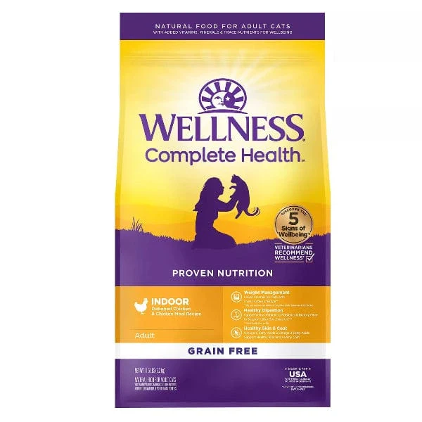 Wellness Complete Health Grain Free Indoor Deboned Chicken Dry Cat Food, 11.5lb