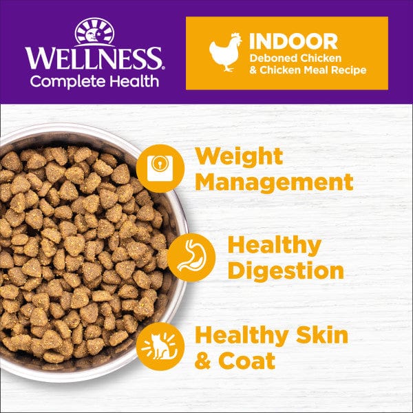 Wellness Complete Health Grain Free Indoor Deboned Chicken Dry Cat Food, 11.5lb - Image 3